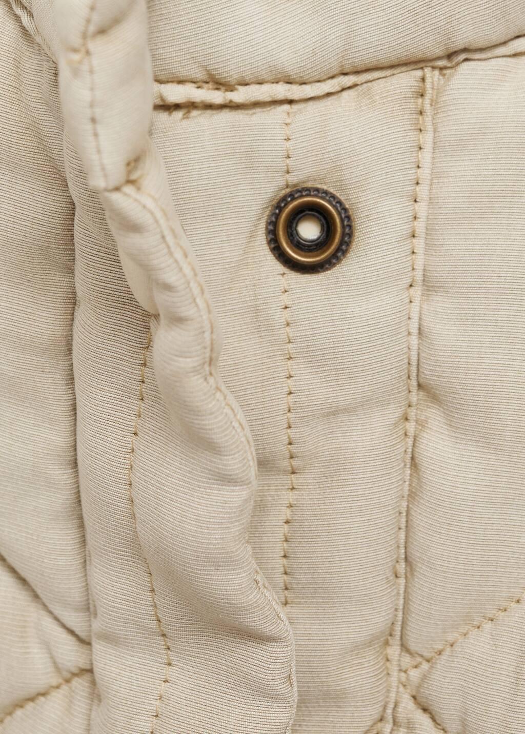 Grey Floral-Embroidered Padded Jacket, , large image number 5