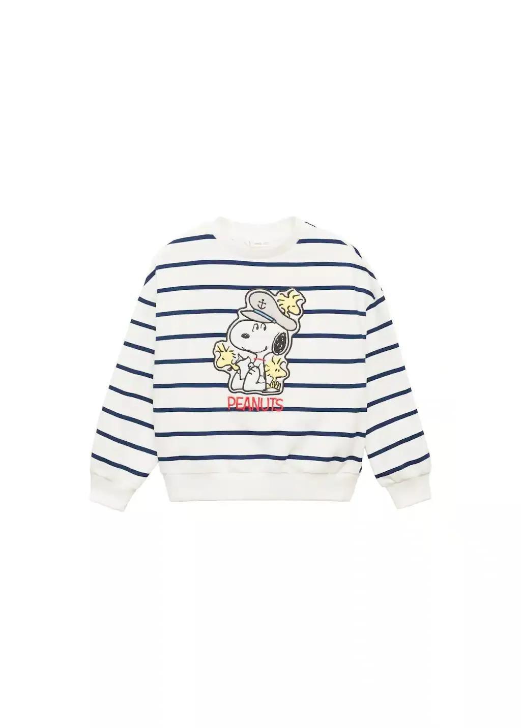 Navy Snoopy Cotton Sweatshirt, Kids Girl, , large image number 3