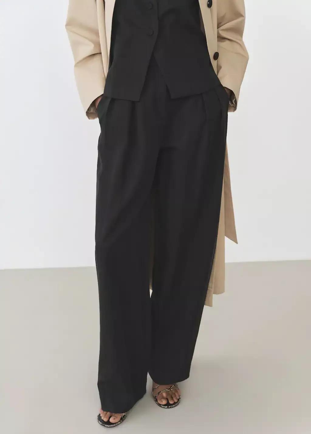 Black Plain Formal Trousers, , large image number 0