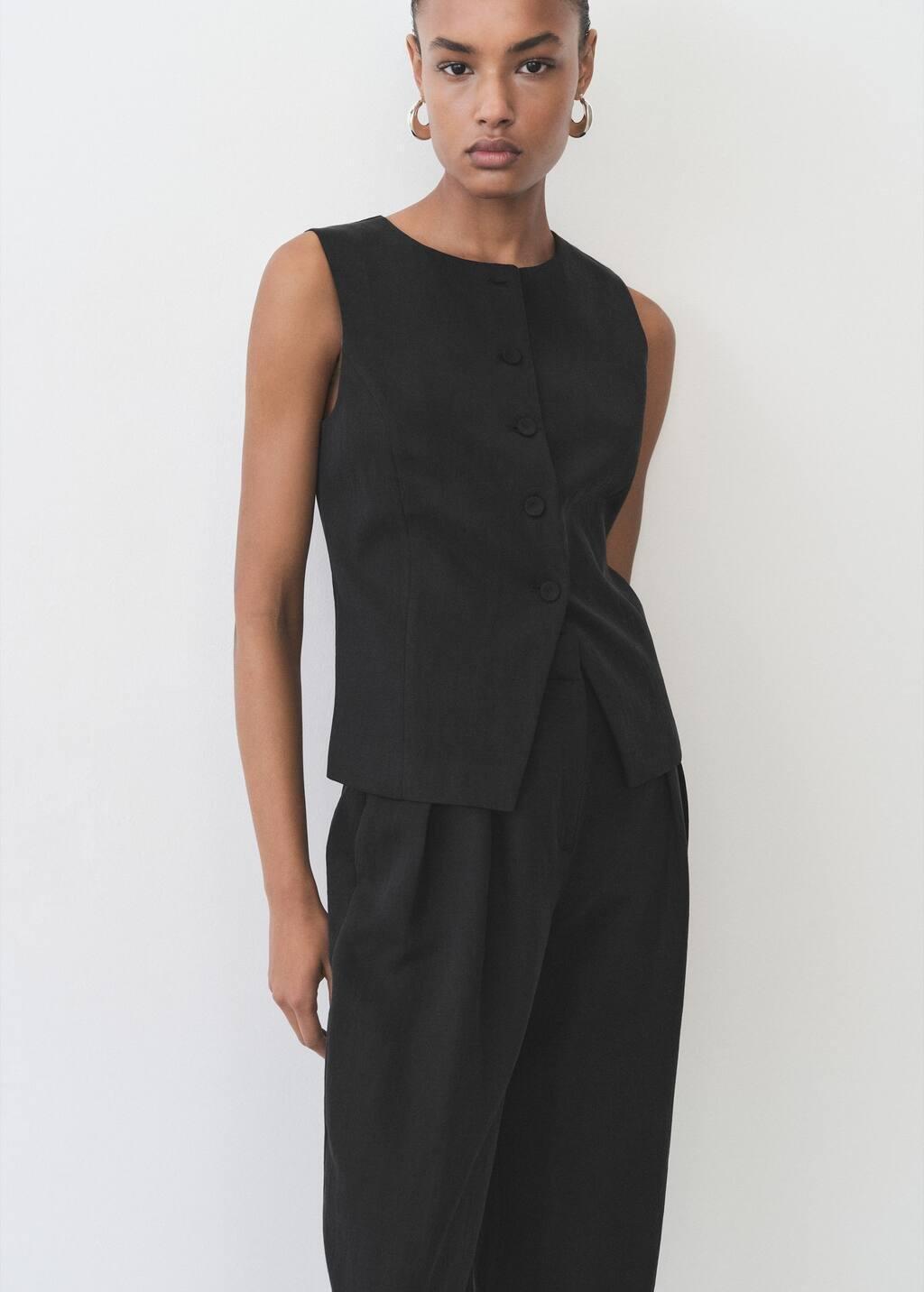 Black Plain Formal Trousers, , large image number 1