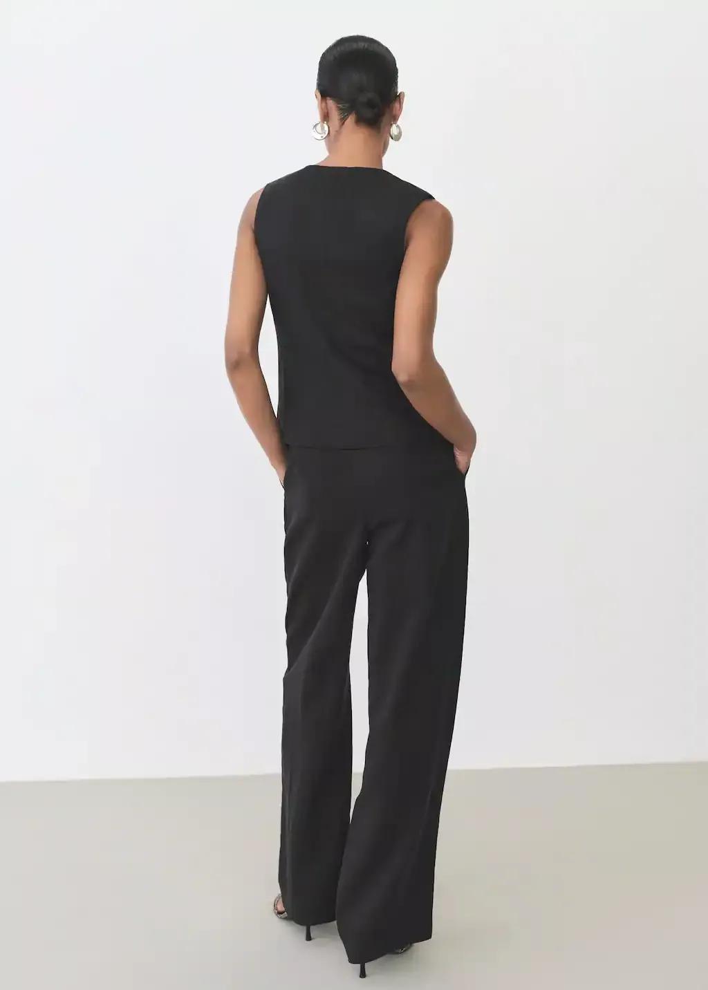 Black Plain Formal Trousers, , large image number 7