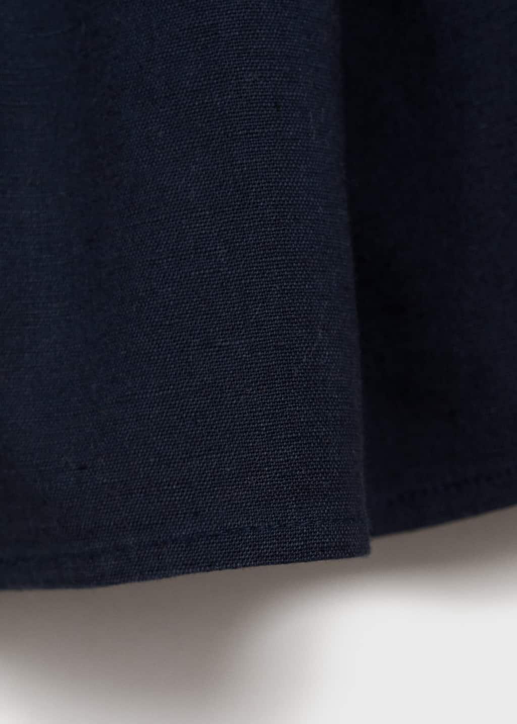 Navy Cotton Linen-Blend Mini-Skirt, Baby Girl, , large image number 2