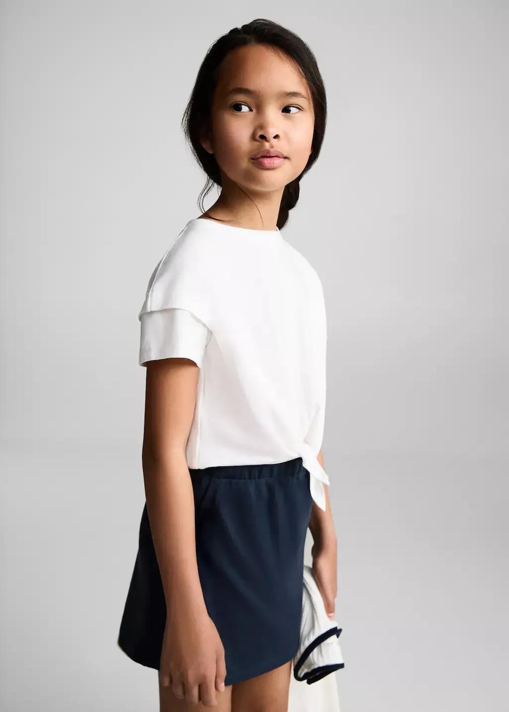 Navy Cotton Skort, Kids Girl, , large image number 1