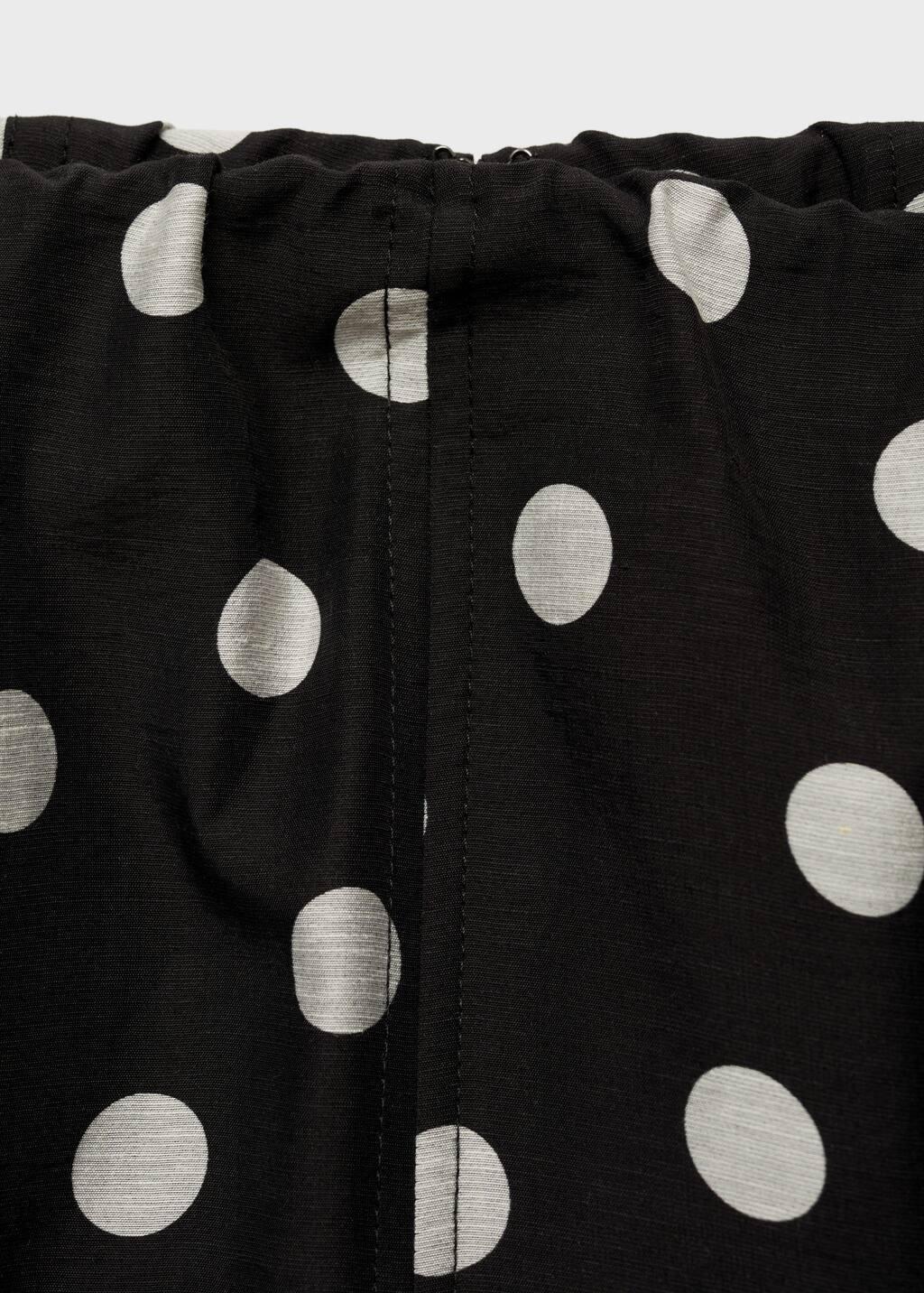 Black Strapless Polka Dot Dress, , large image number 7