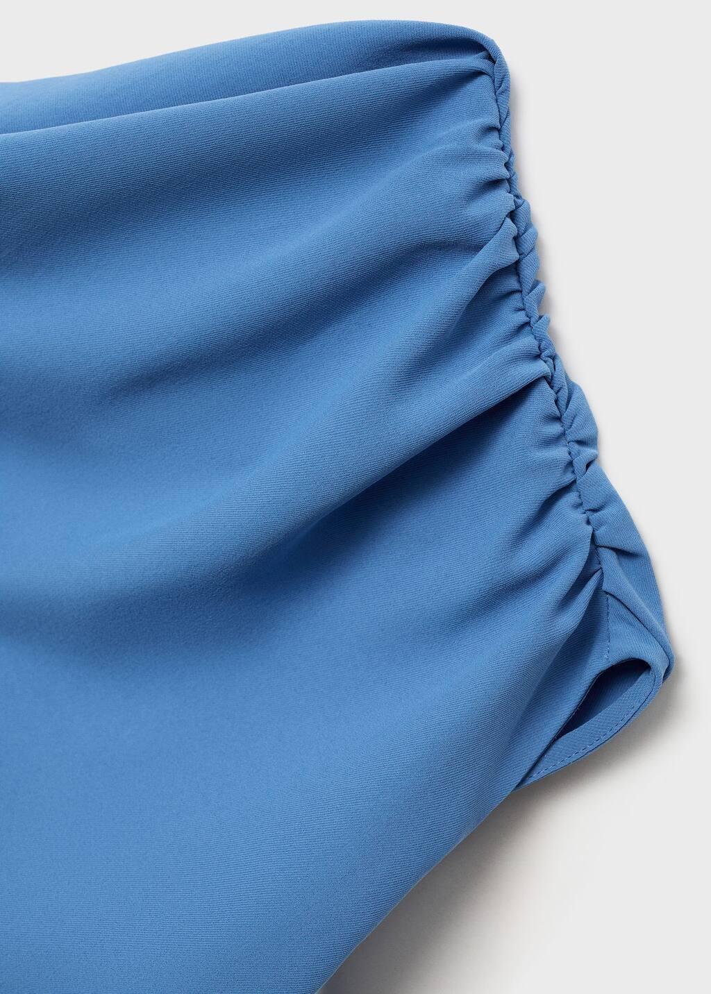 Blue Asymmetrical-Neck Midi-Dress, , large image number 7