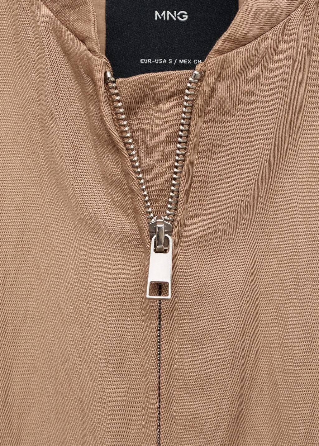 Brown Lyocell Bomber Jacket, , large image number 5