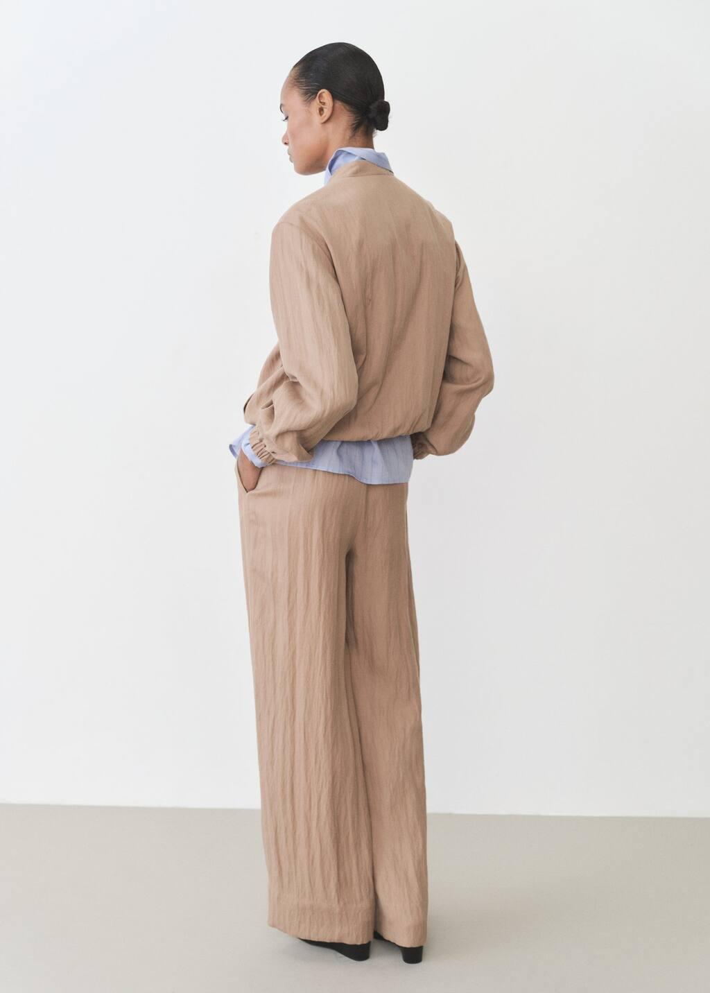 Brown Lyocell Bomber Jacket, , large image number 6