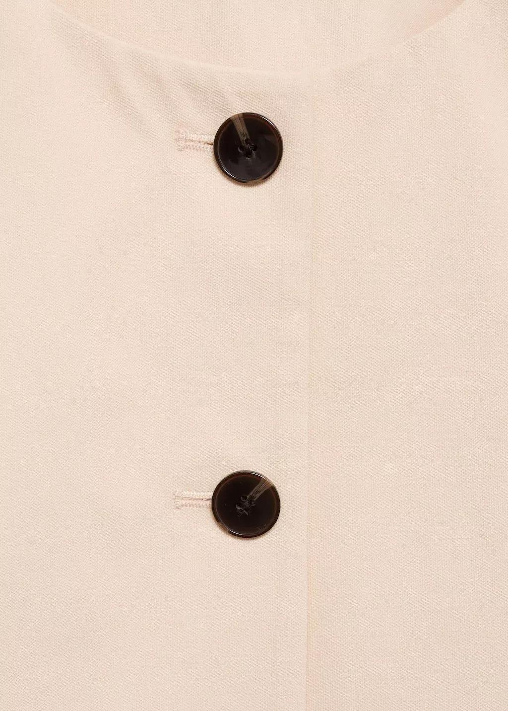 Beige Cotton Crop Top With Buttons, , large image number 5