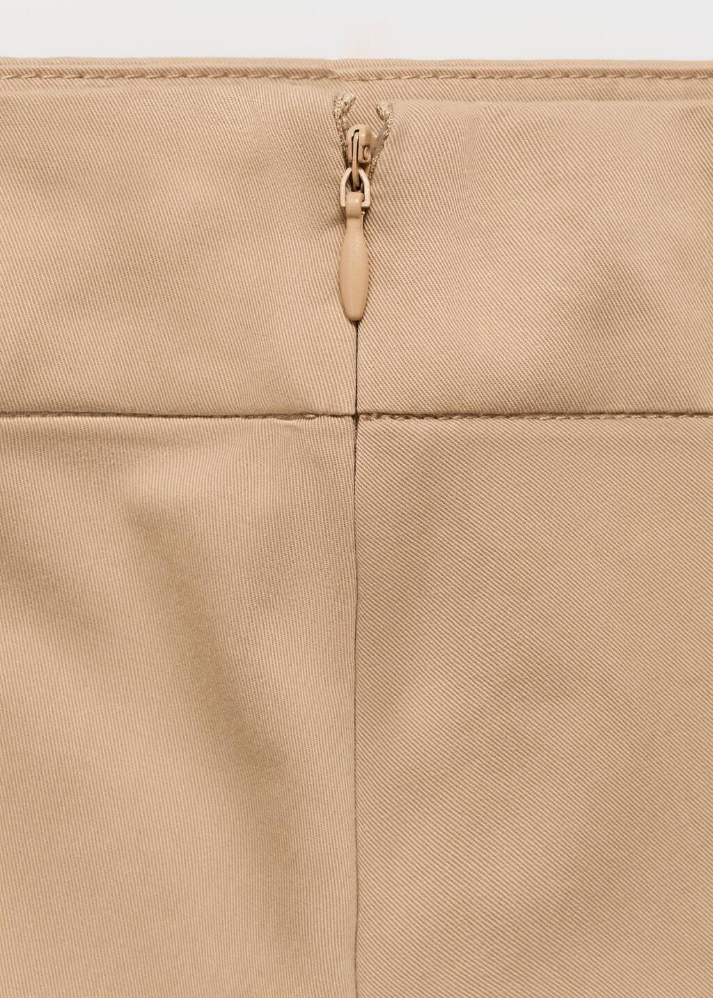 Brown Flared Skirt With Pleated Detail, , large image number 2