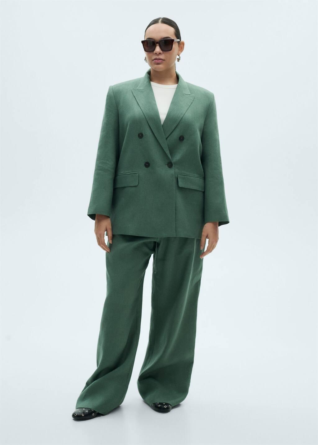 Green Linen Suit Jacket, , large image number 4