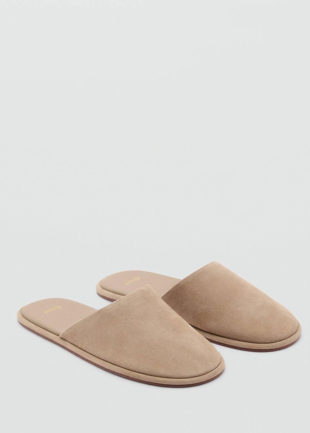 LT PASTEL BROWN Suede sling back shoes, , large image number 0