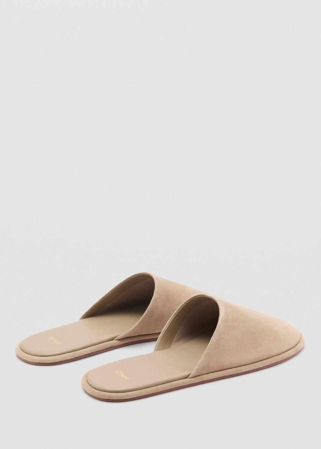 LT PASTEL BROWN Suede sling back shoes, , large image number 1