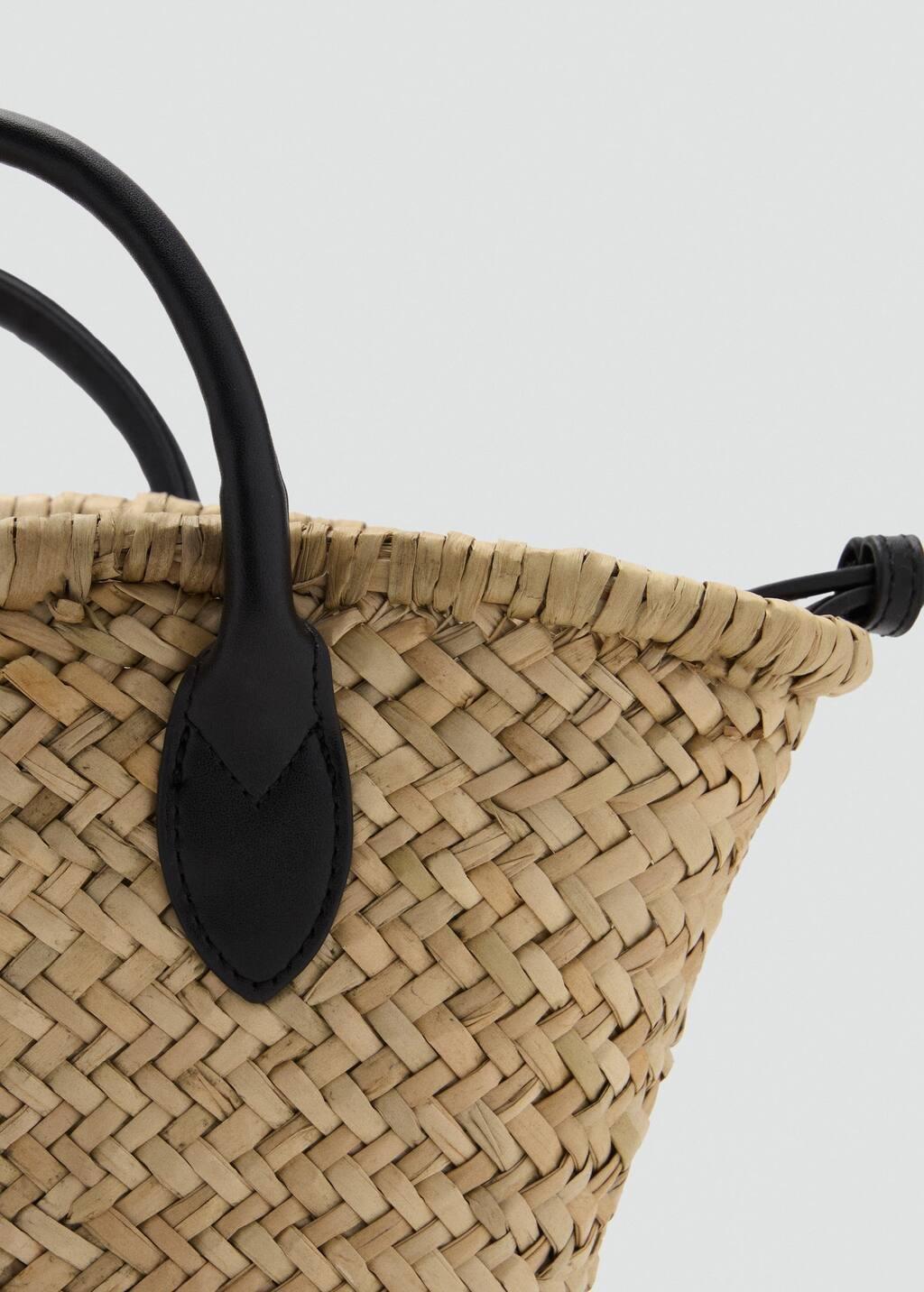Natural Fibre Woven Handmade Basket, Black, large image number 1