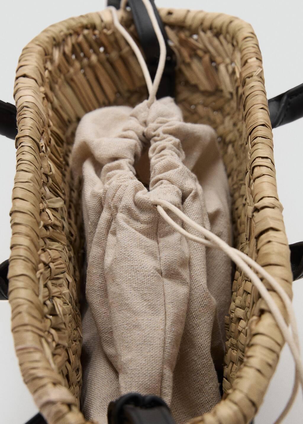 Natural Fibre Woven Handmade Basket, Black, large image number 2