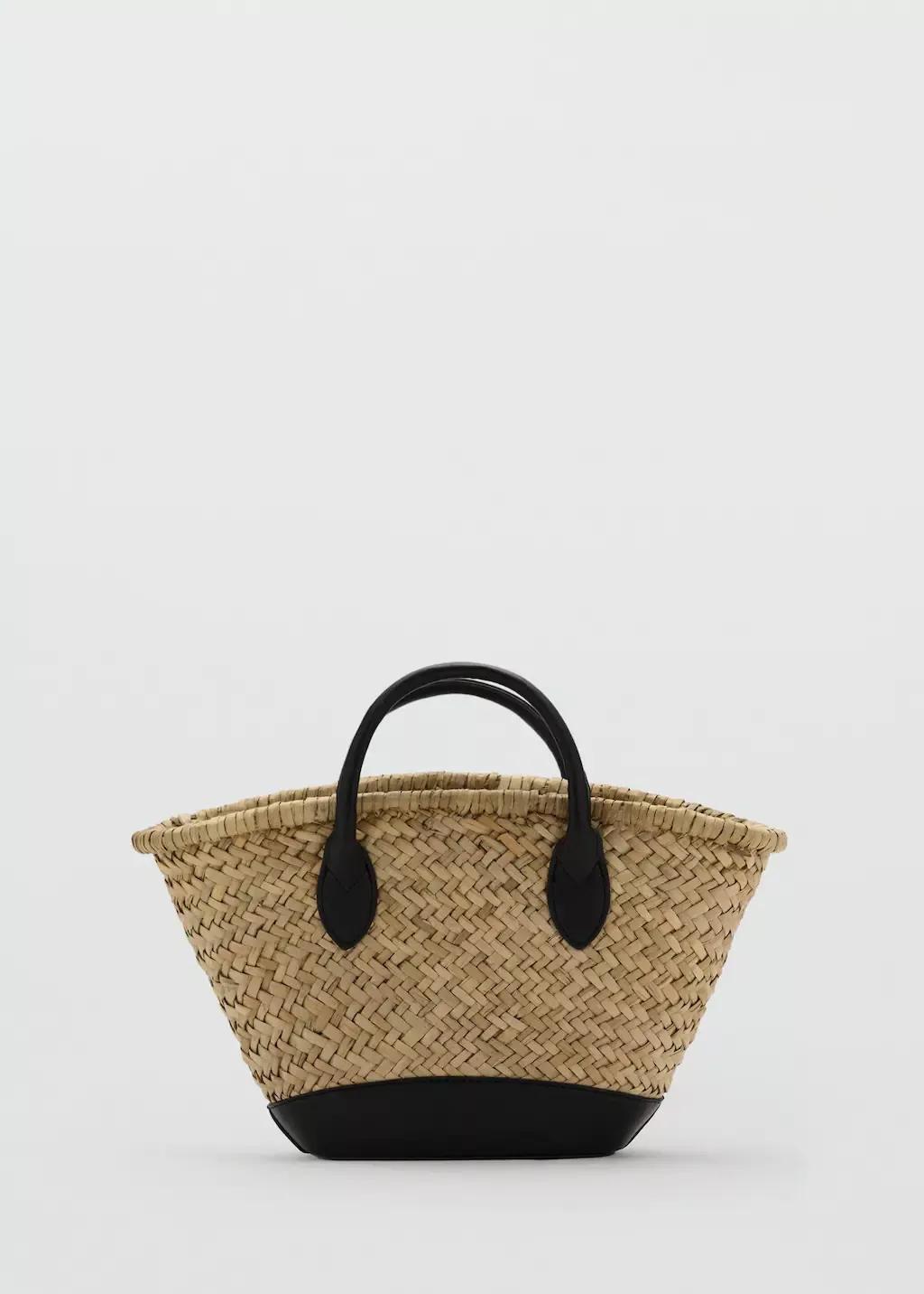 Natural Fibre Woven Handmade Basket, Black, large image number 3