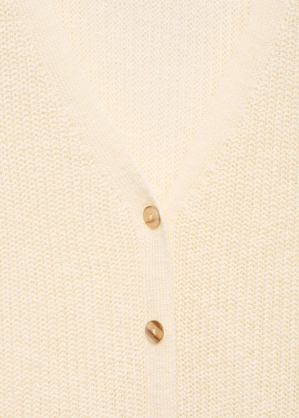 Beige Chunky-Knit Waistcoat With Buttons, , large image number 5