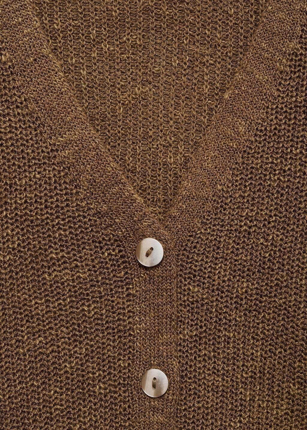 Brown Chunky-Knit Waistcoat With Buttons, , large image number 7