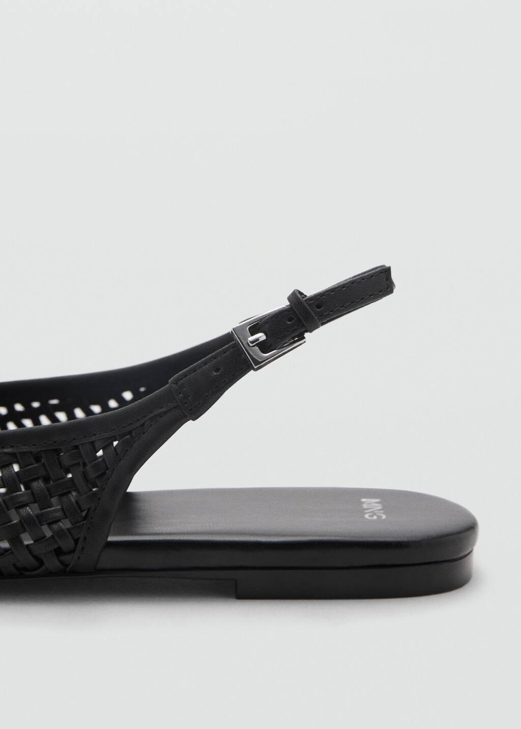 Black Braided Leather Effect Shoe, , large image number 1