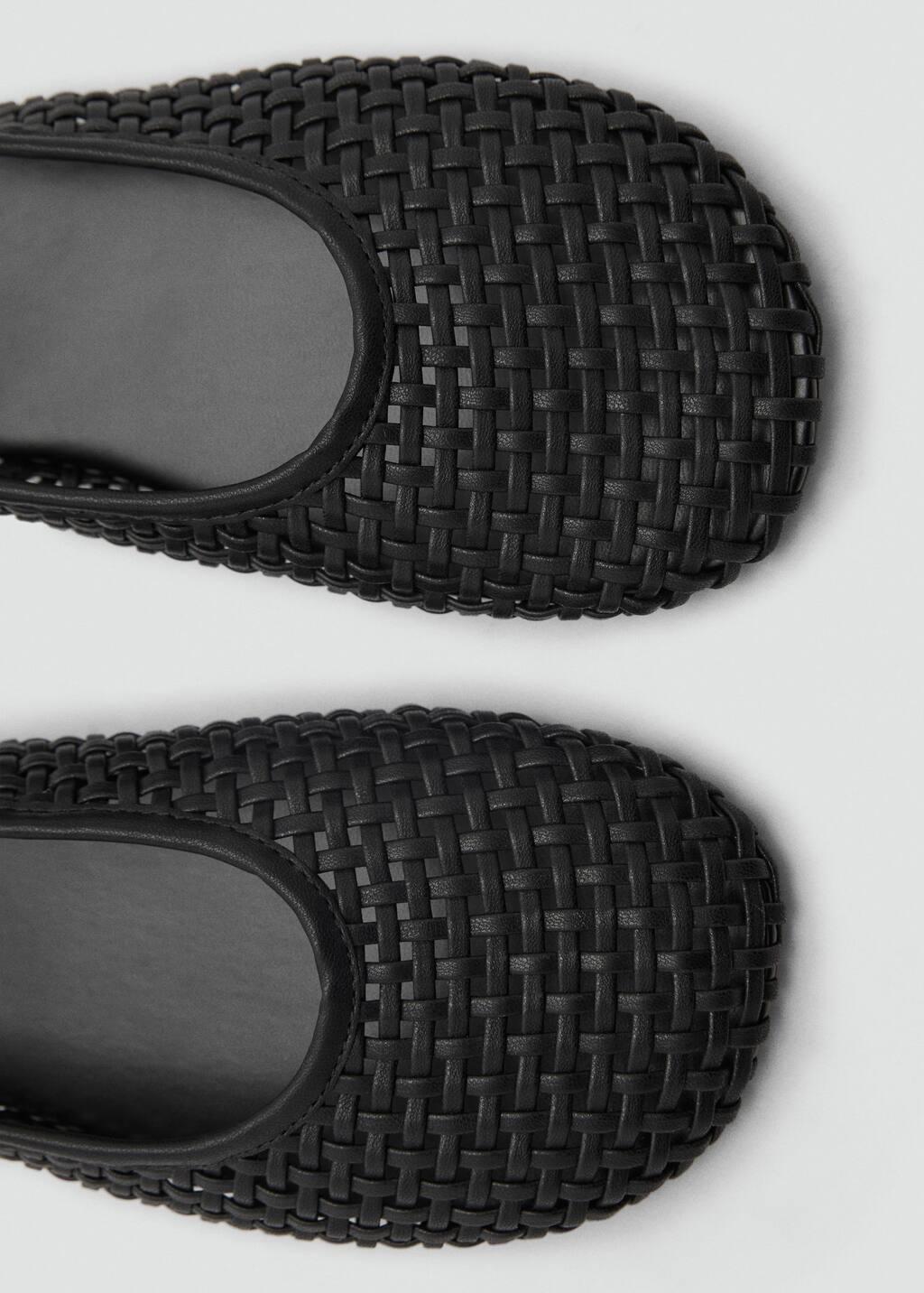 Black Braided Leather Effect Shoe, , large image number 2