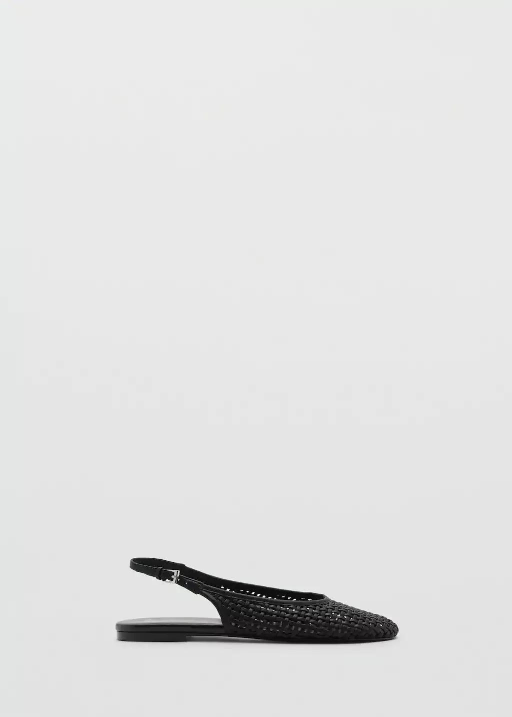 Black Braided Leather Effect Shoe, , large image number 3