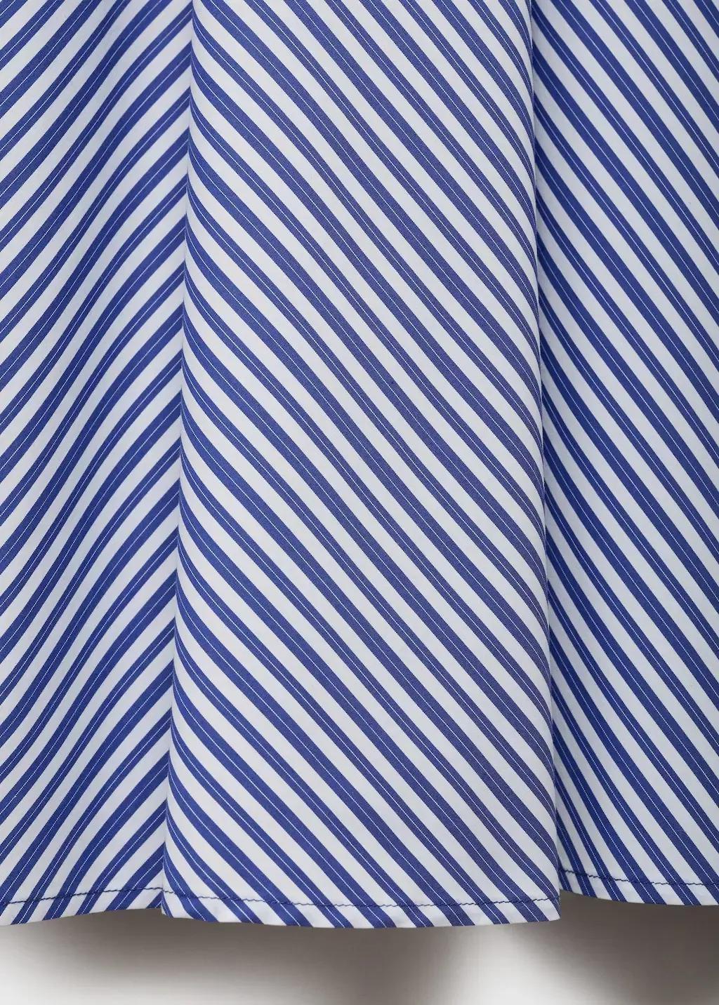 Blue Striped Flared Midi-Dress, , large image number 2