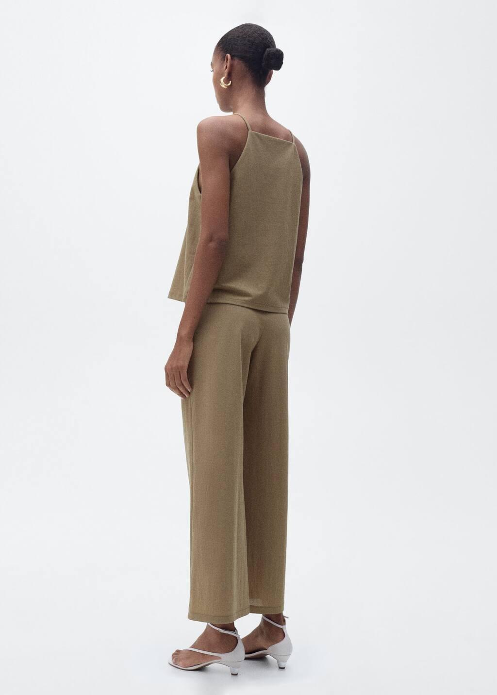 Khaki Halter Neck Cotton Top, , large image number 5