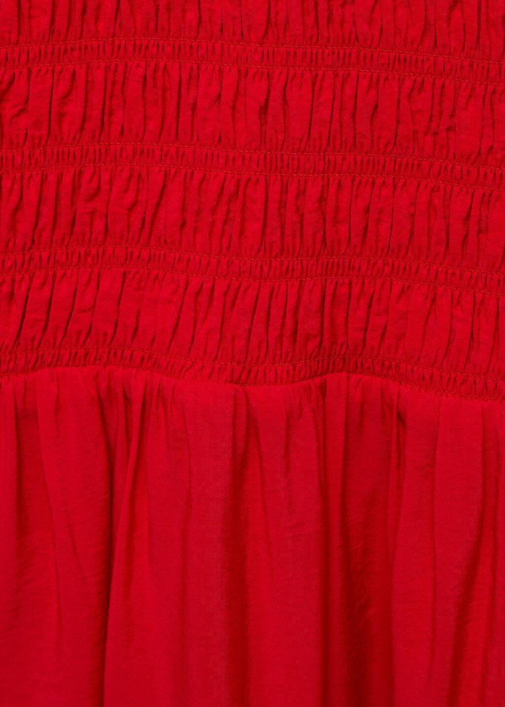 RED Flared dress with gathered body, , large image number 3