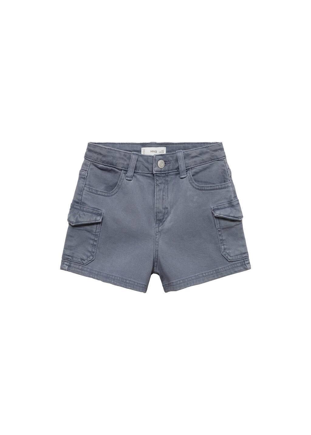 Blue Cargo Shorts, Kids Girl, , large image number 2