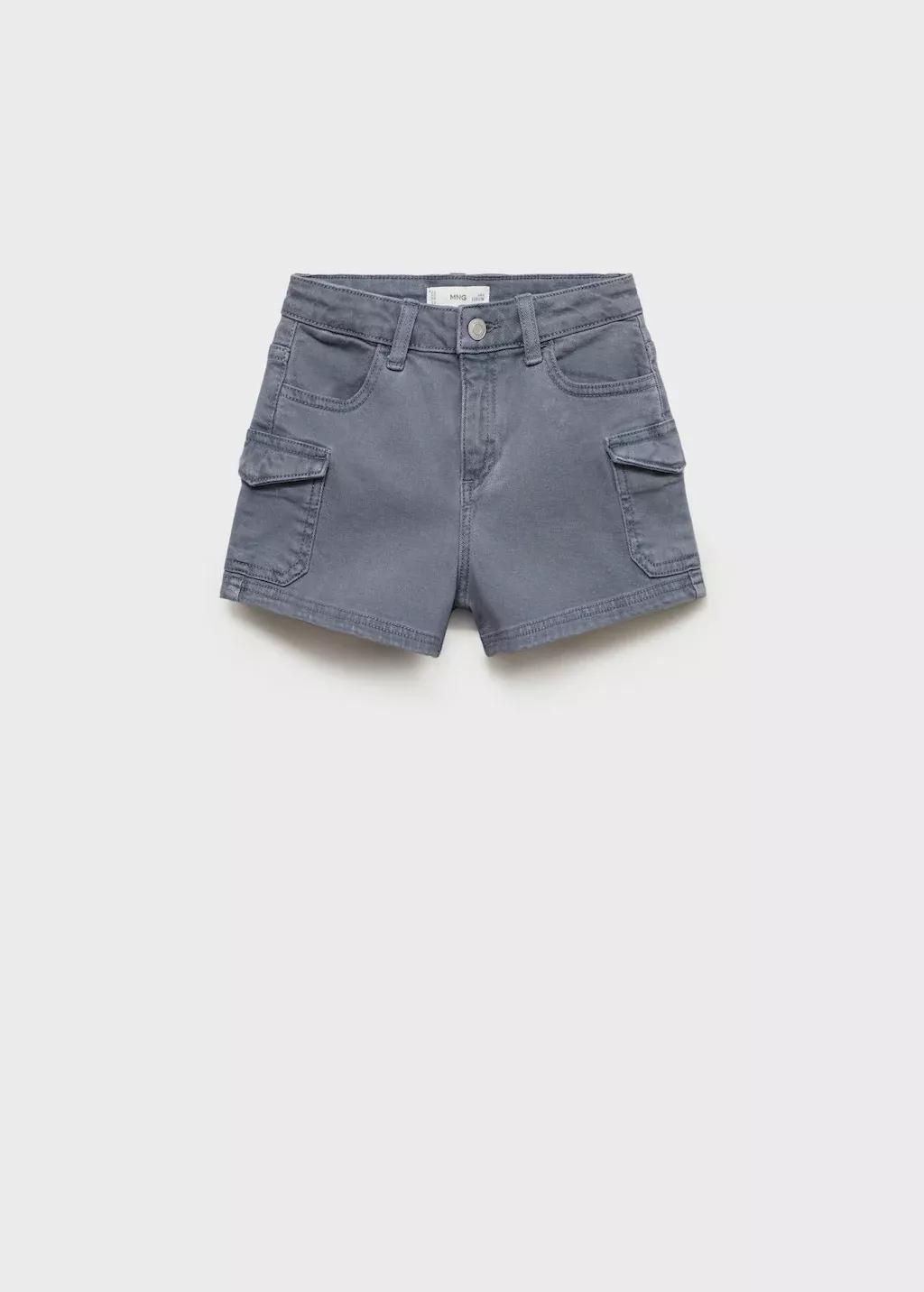 Blue Cargo Shorts, Kids Girl, , large image number 4
