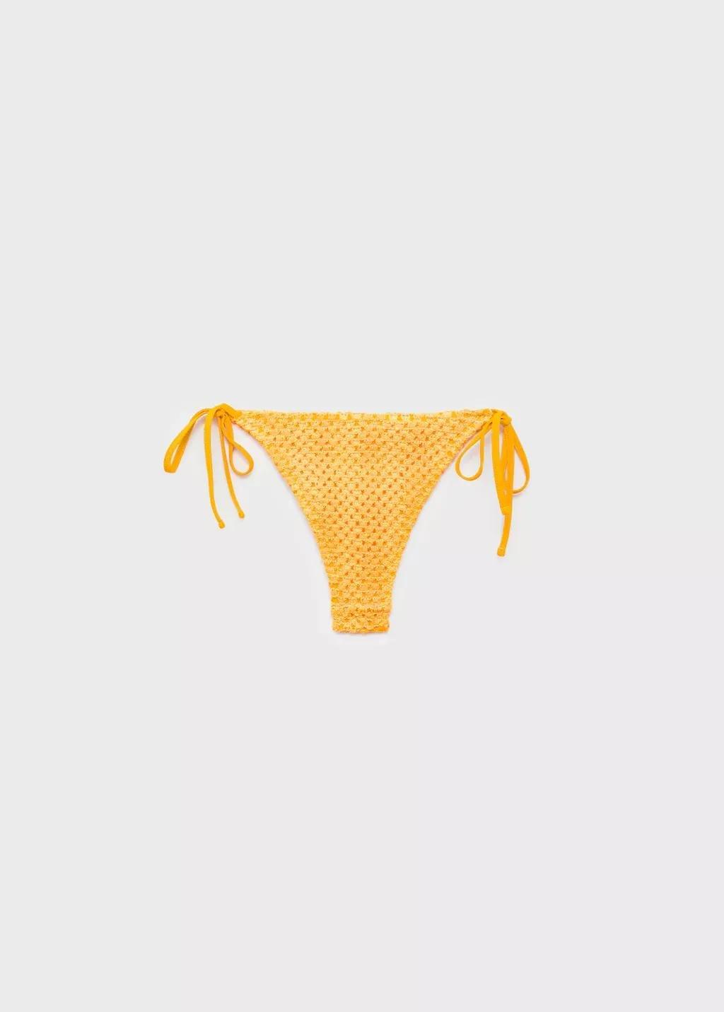 YELLOW Crochet bikini bottom, , large image number 0