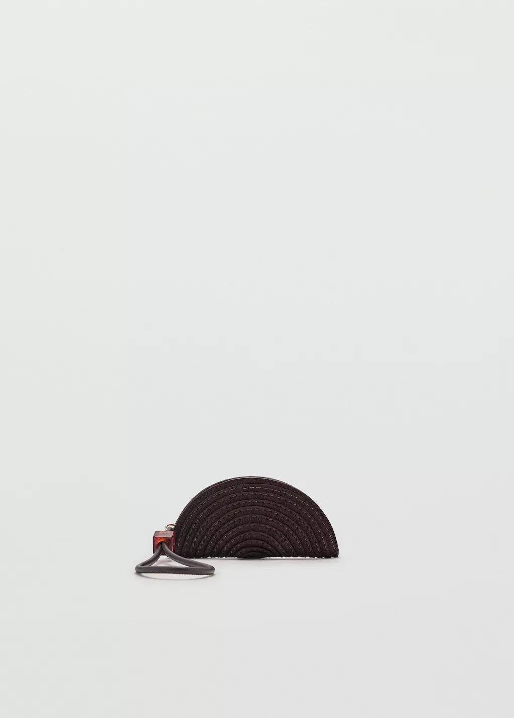 Brown Natural Fibre Mini-Toiletry Bag With Bead Detail, Dark Brown, large image number 4