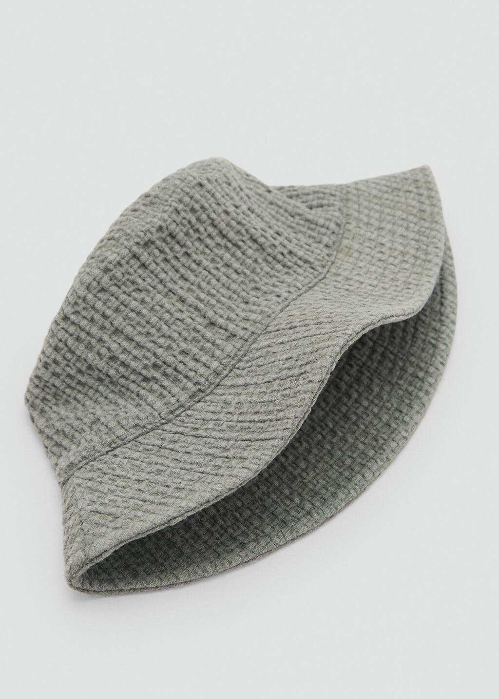 Green Textured Cotton Bucket Hat, Green, large image number 1