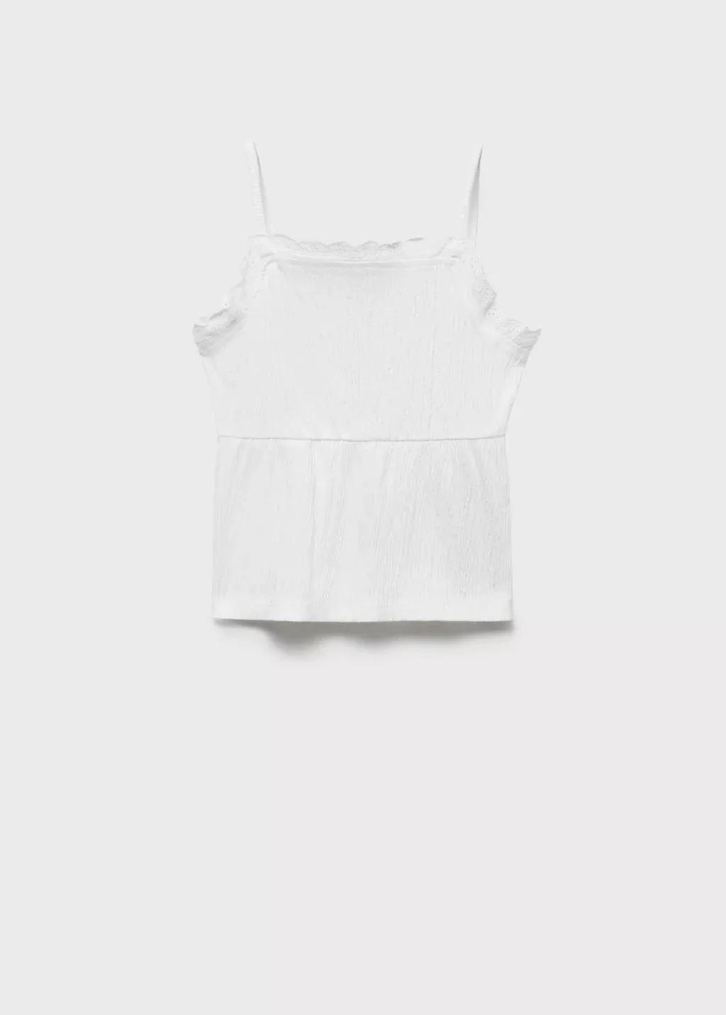 White Top With Swiss Embroidery Detail, Kids Girl, , large image number 0