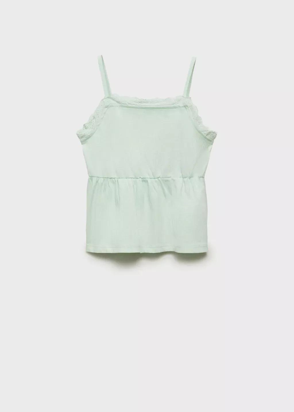 Green Top With Swiss Embroidery Detail, Kids Girl, , large image number 0