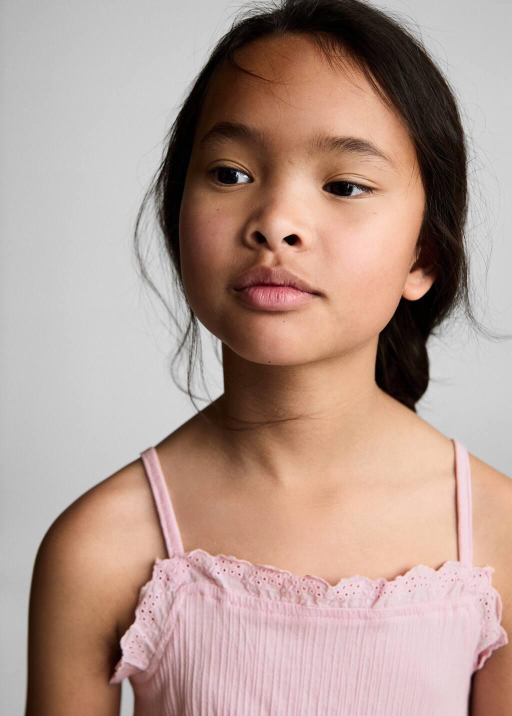 Pink Top With Swiss Embroidery Detail, Kids Girl, , large image number 1