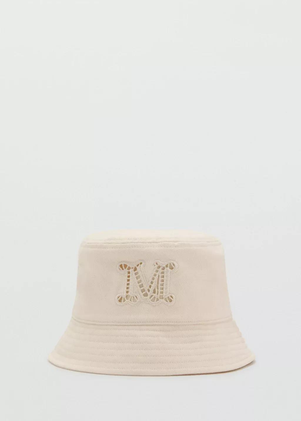 Cream Bucket Hat With Embroidered Lettering, Light Beige, large image number 2