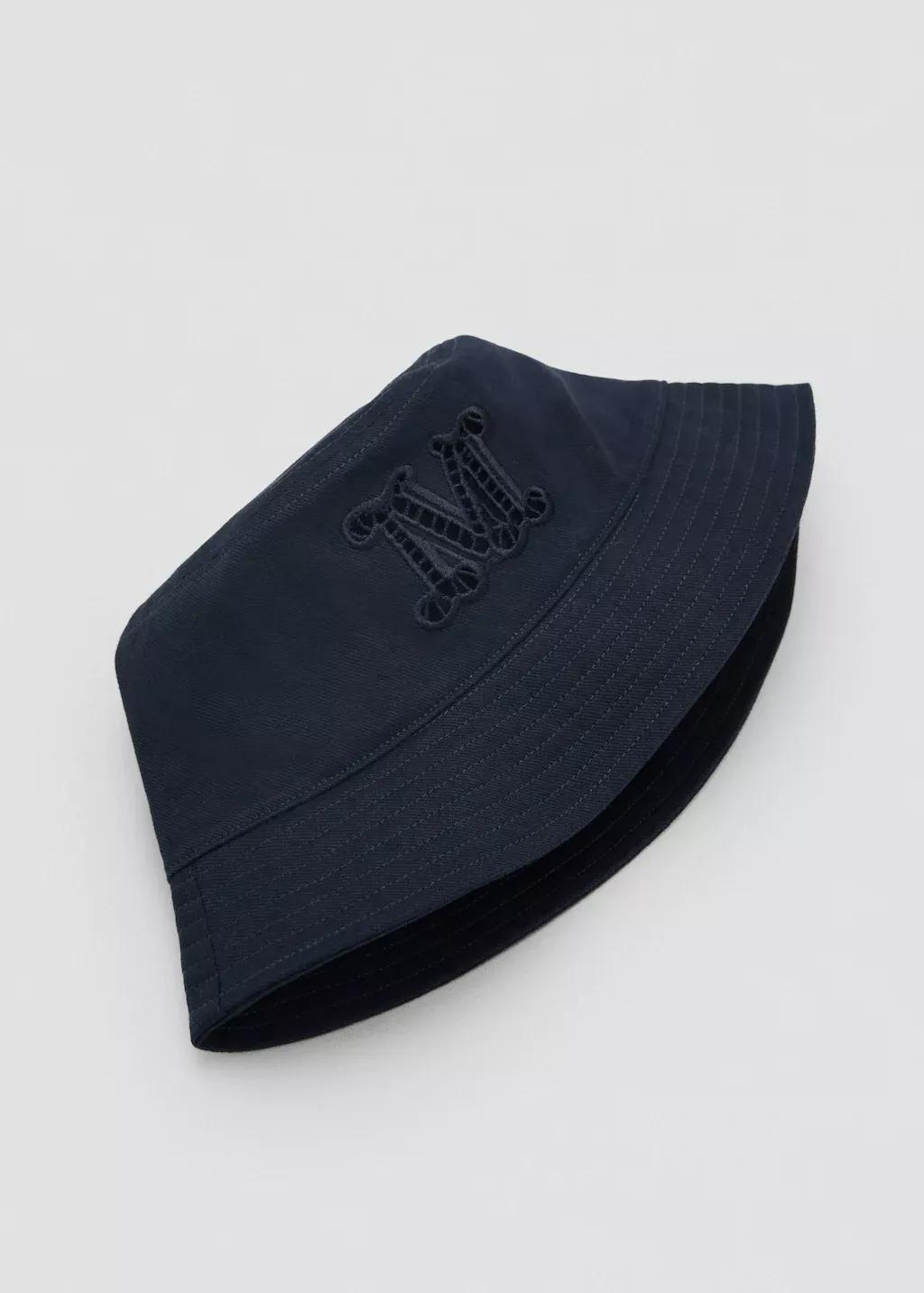Navy Bucket Hat With Embroidered Lettering, Navy, large image number 1