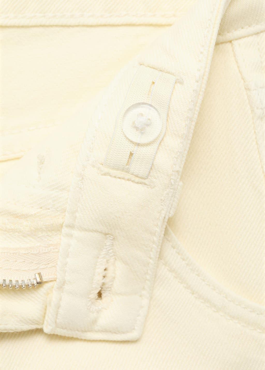 Yellow Straight Shorts With Frayed Hem, Kids Girl, , large image number 1
