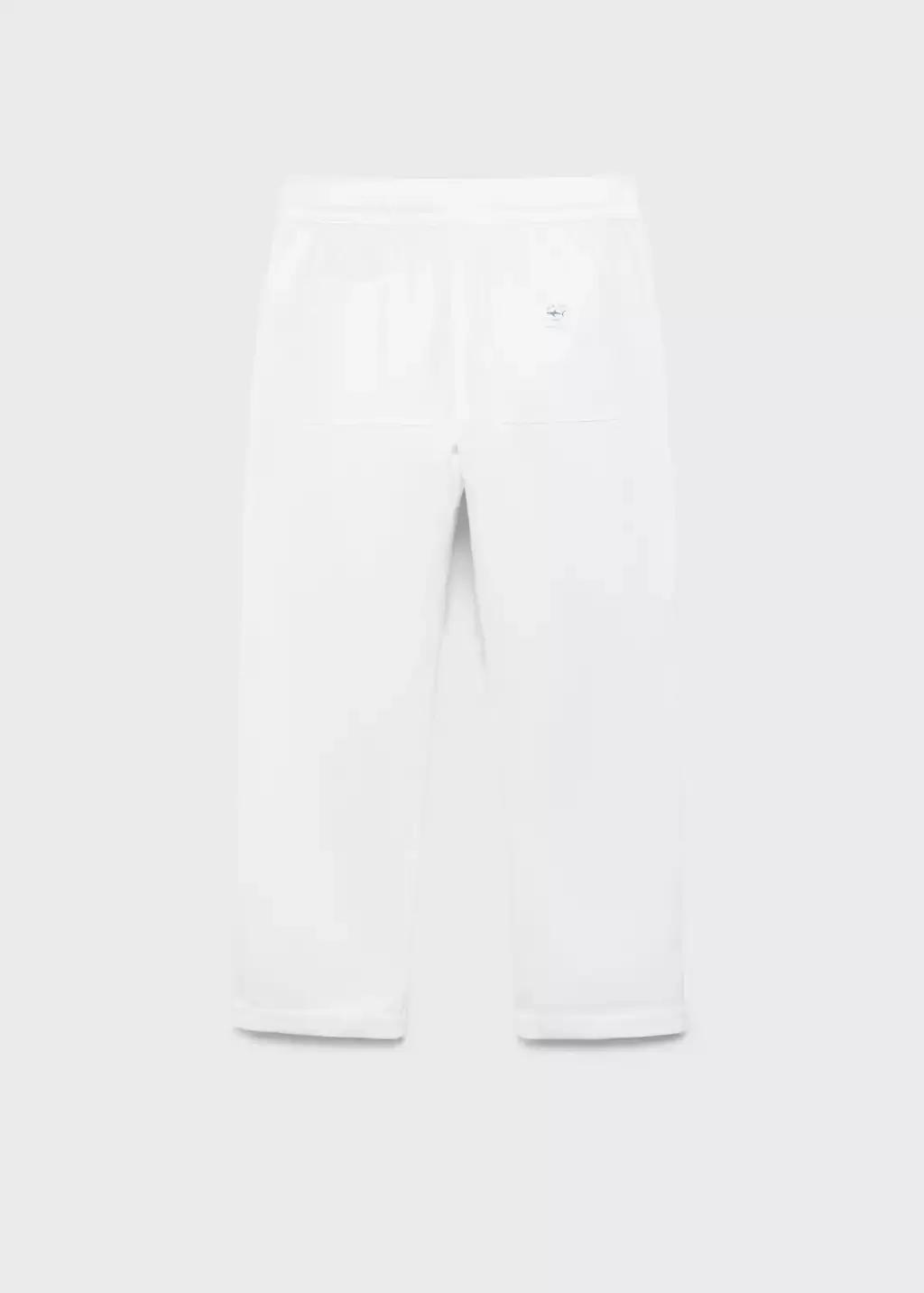 WHITE Linen-blend elastic waist trousers, Kids Boy, , large image number 1