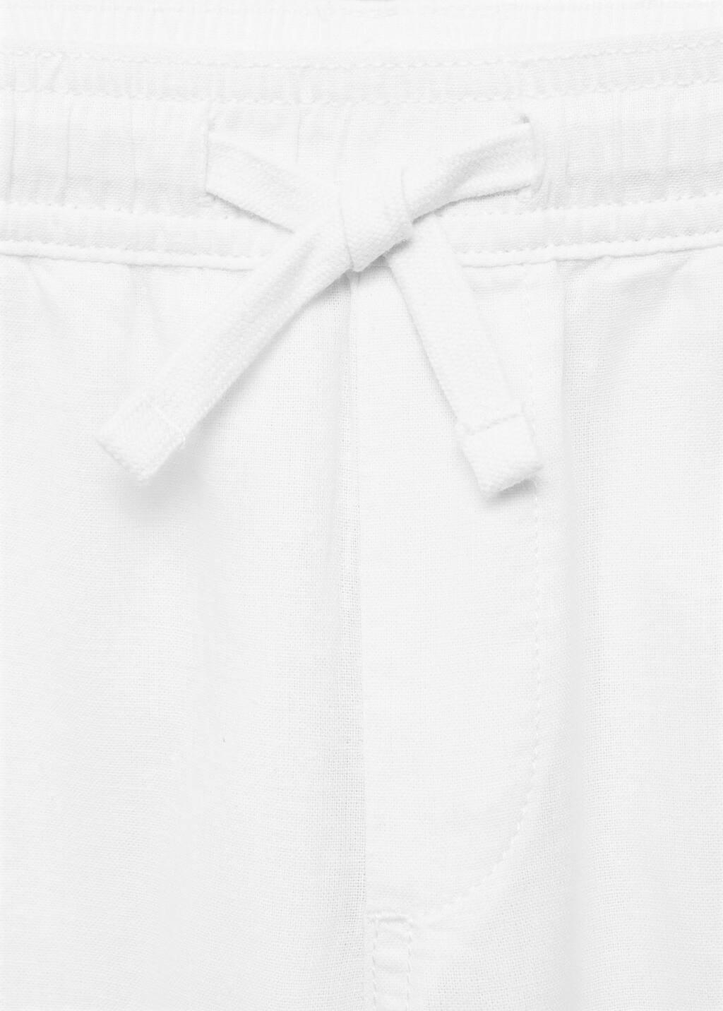 WHITE Linen-blend elastic waist trousers, Kids Boy, , large image number 2