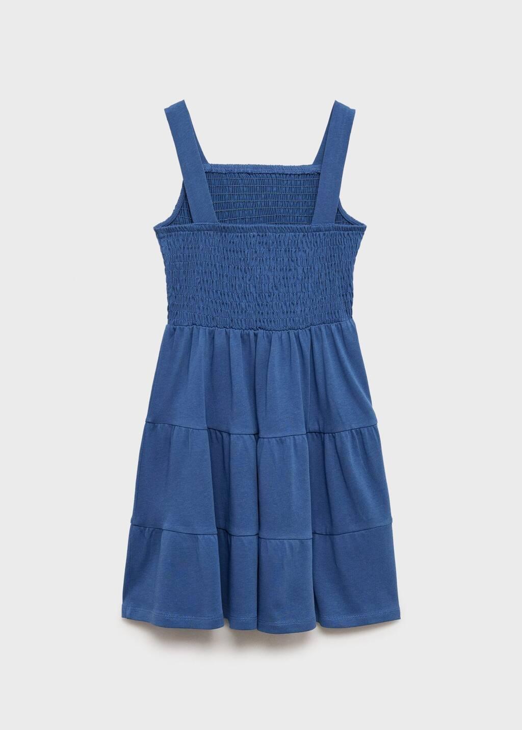 Blue Cotton Honeycomb Dress, Kids Girl, , large image number 5