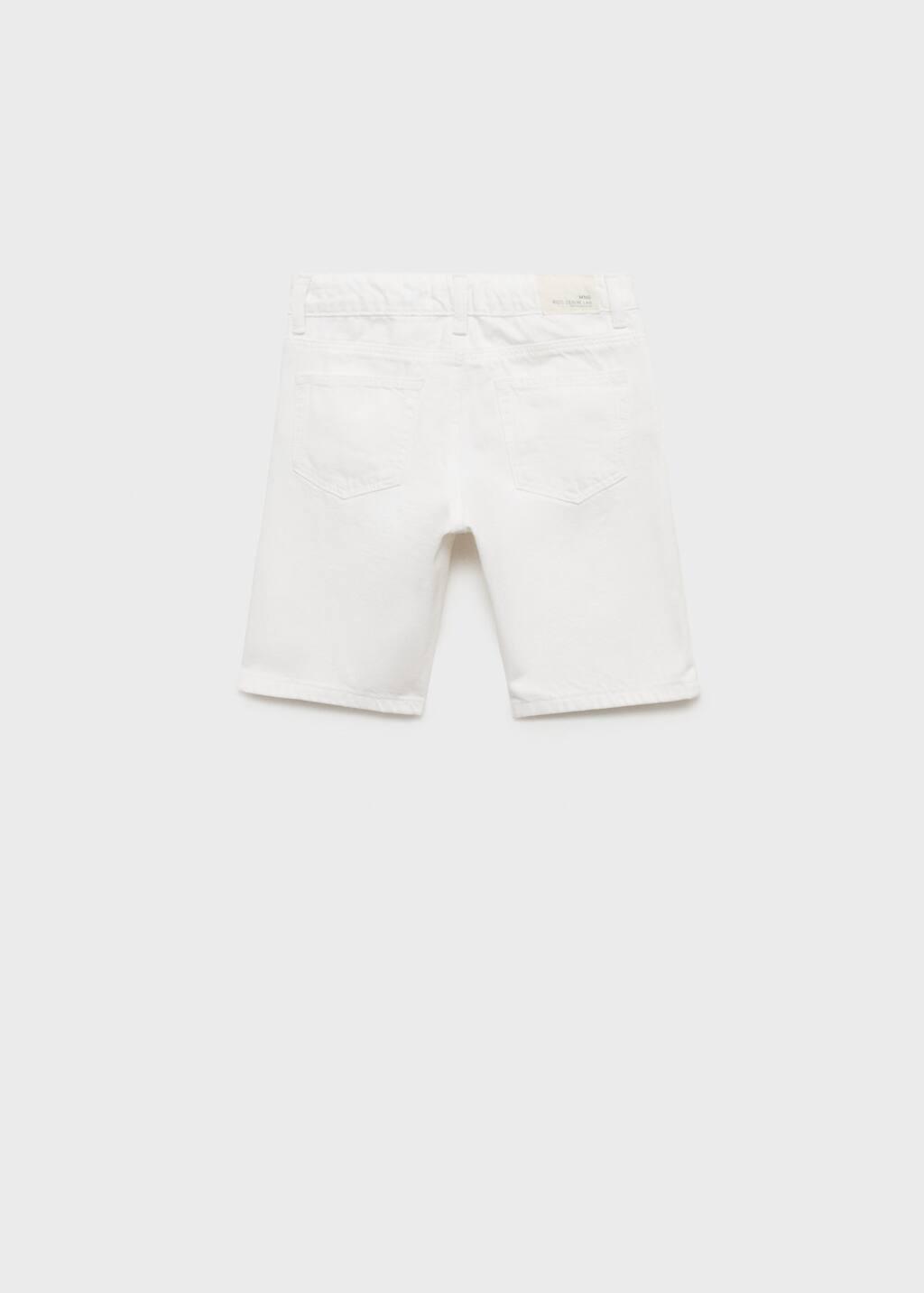WHITE Denim Bermuda shorts, Kids Boy, , large image number 1
