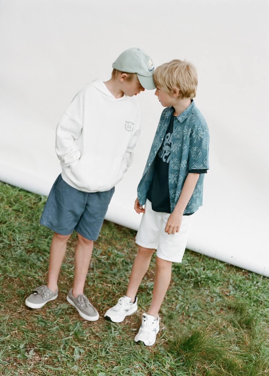 WHITE Denim Bermuda shorts, Kids Boy, , large image number 2