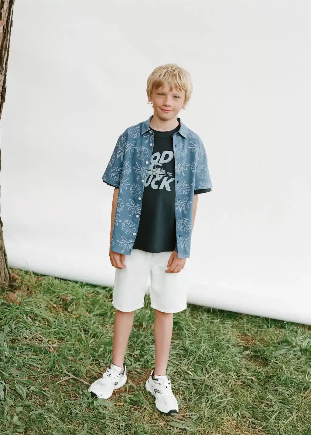 WHITE Denim Bermuda shorts, Kids Boy, , large image number 4