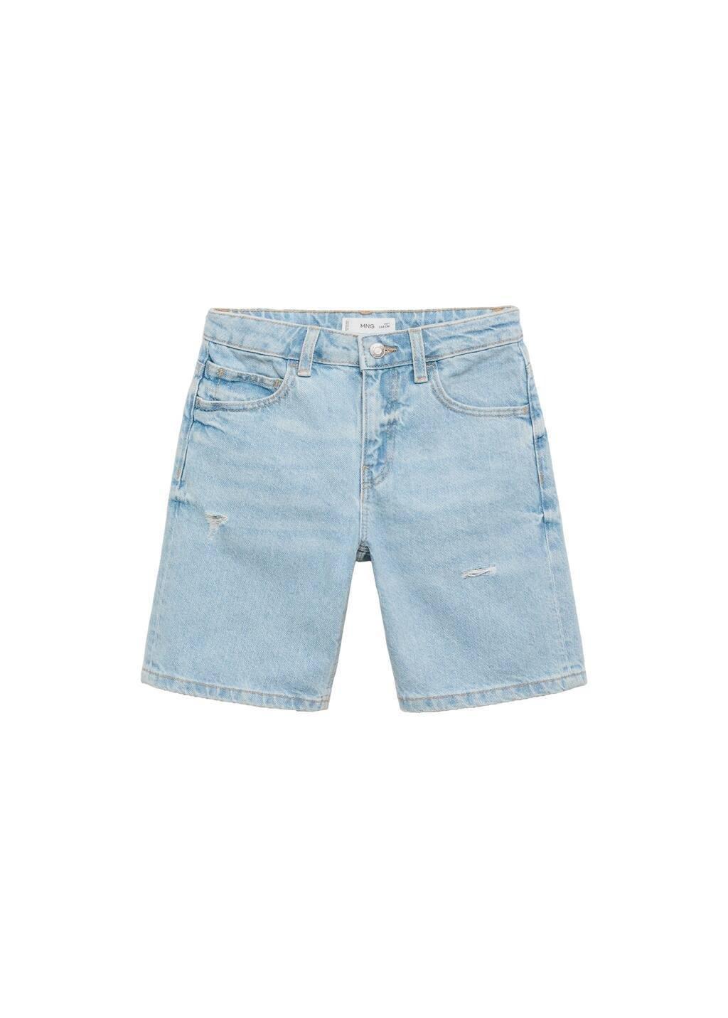 Blue Denim Bermuda Shorts, Kids Boy, , large image number 2