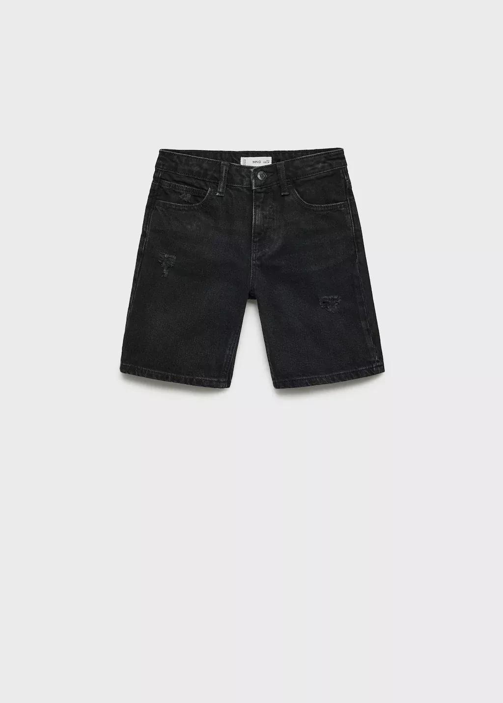 Grey Denim Bermuda Shorts, Kids Boy, , large image number 0