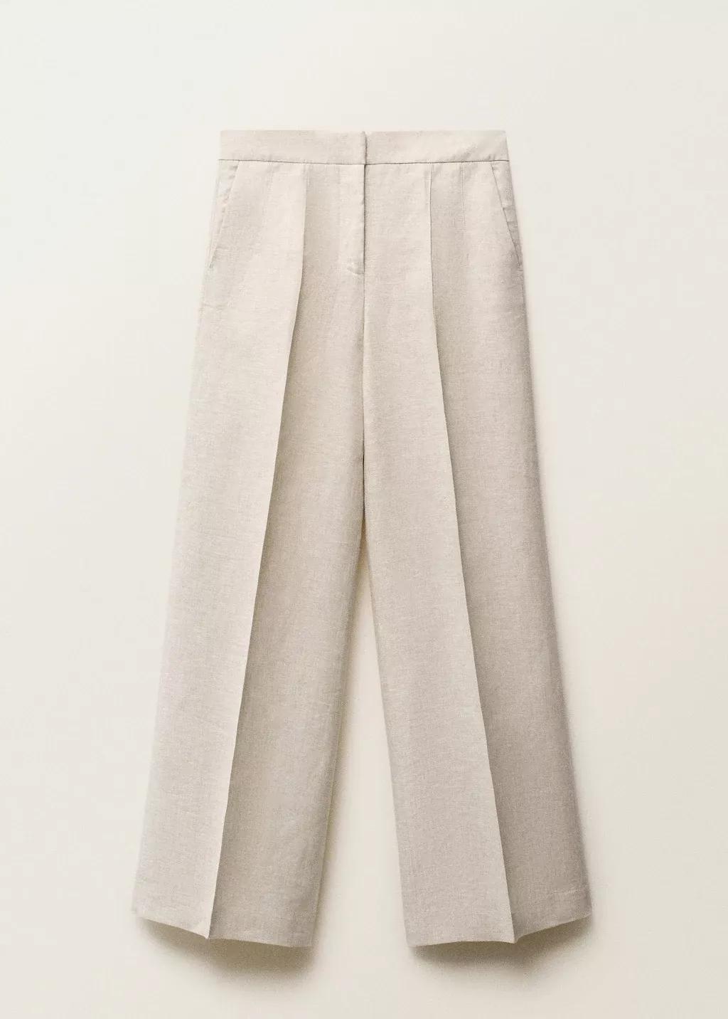 Grey Lt Pastel Linen Suit Trousers, , large image number 4