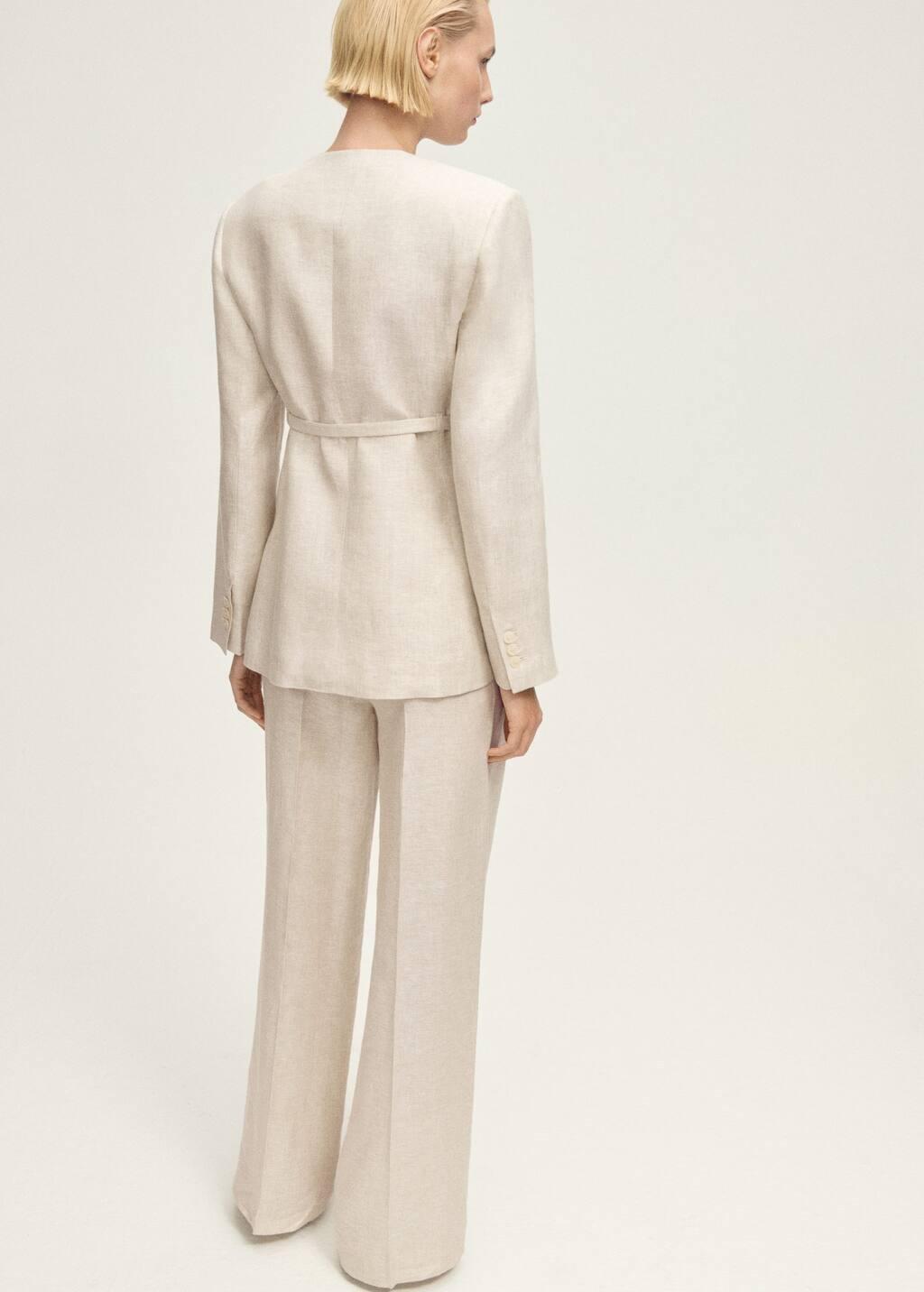 Grey Lt Pastel Linen Suit Trousers, , large image number 6