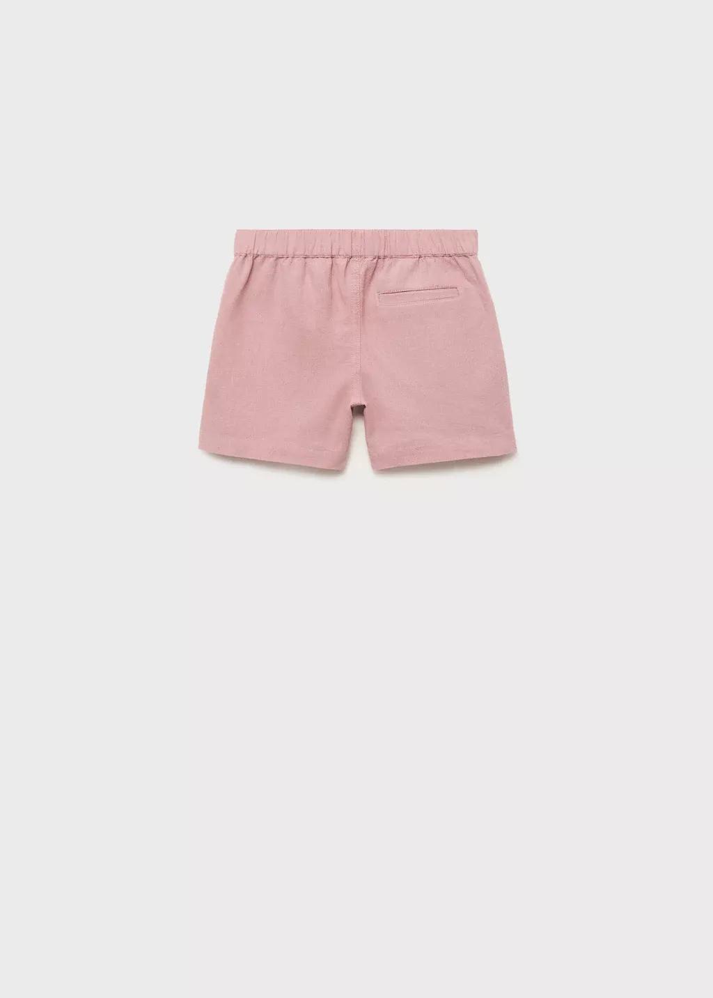 Pink Lt Pastel Linen Cotton Bermuda Shorts, Baby Boy, , large image number 1
