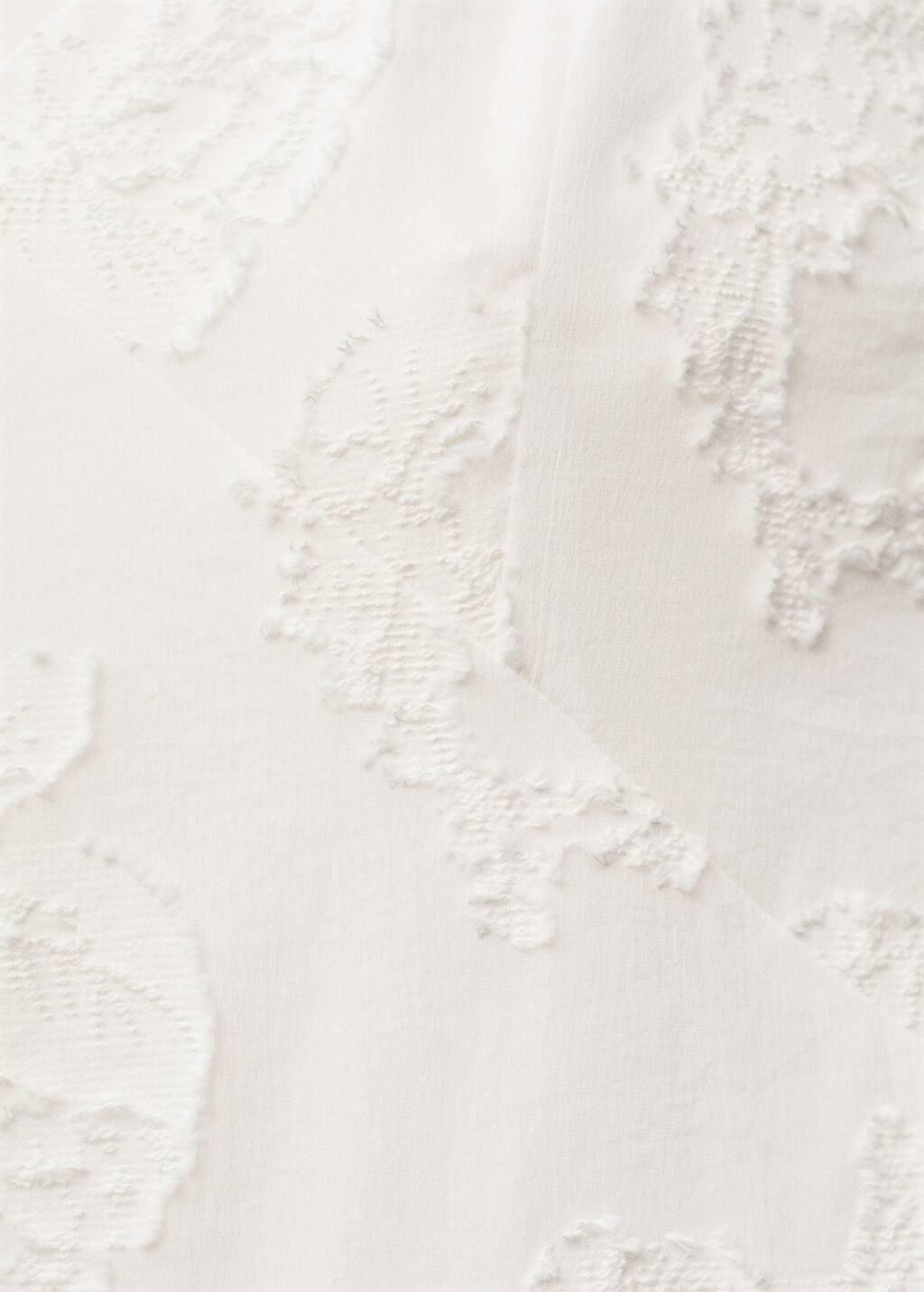 White Balloon-Effect Textured Dress, , large image number 5